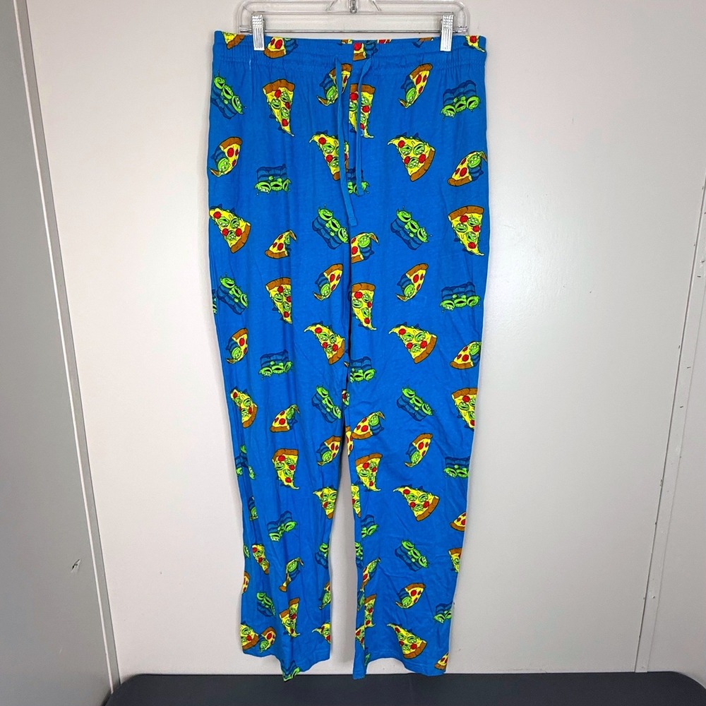 Disney Pajama Pants Mens Large Toy Story Pizza Planet Alien Blue
